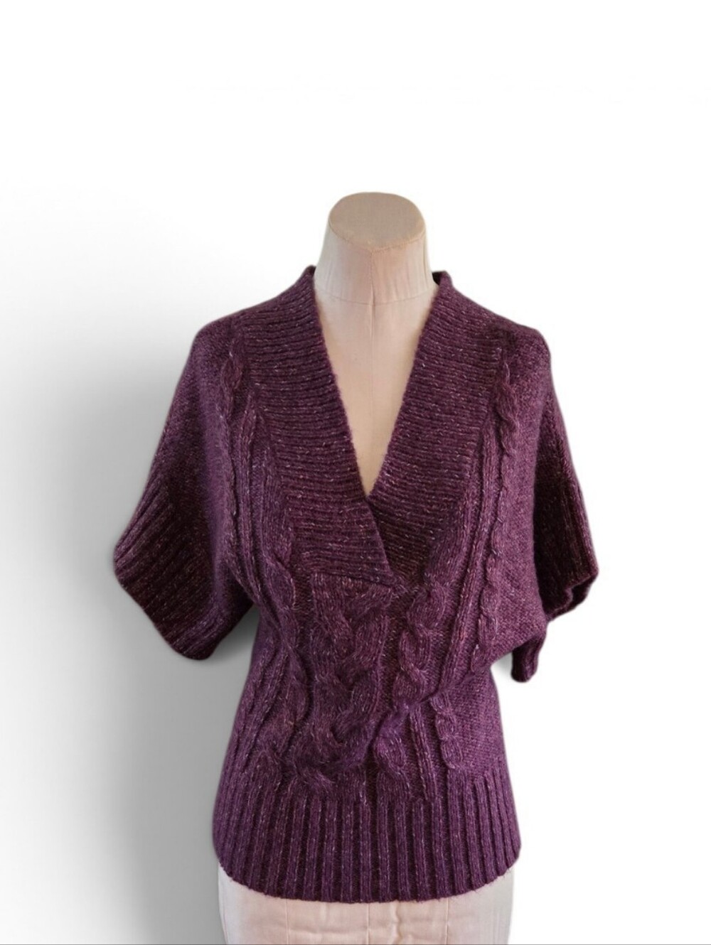 a.n.a Knit Sweater Purple Petite Small